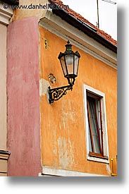 czech republic, europe, lamps, mikulov, oranges, vertical, walls, photograph