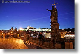 bridge, charles, charles bridge, czech republic, europe, horizontal, long exposure, nite, prague, silhouettes, statues, photograph