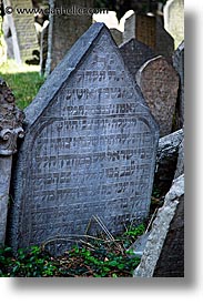 czech republic, europe, graves, graveyard, jewish, jewish quarter, prague, vertical, photograph