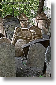 czech republic, europe, graves, graveyard, jewish, jewish quarter, prague, vertical, photograph