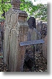 czech republic, europe, graves, graveyard, jewish, jewish quarter, prague, vertical, photograph