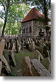 czech republic, europe, graves, graveyard, jewish, jewish quarter, prague, vertical, photograph