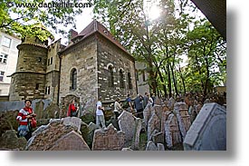 czech republic, europe, graves, graveyard, horizontal, jewish, jewish quarter, prague, photograph