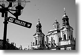 czech republic, europe, horizontal, prague, signs, toilets, photograph