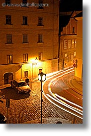 corner, czech republic, europe, long exposure, nite, prague, streets, vertical, photograph