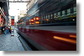 bus, czech republic, europe, horizontal, prague, slow exposure, speeding, streets, photograph