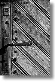 black and white, czech republic, doors, europe, handle, slavonice, vertical, photograph