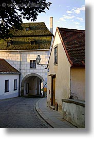 arches, czech republic, europe, houses, telc, vertical, photograph