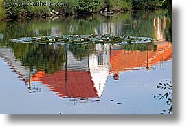 czech republic, europe, horizontal, lilipads, reflections, telc, photograph