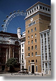 cities, england, english, europe, ferris, ferris wheel, london, united kingdom, vertical, wheels, photograph