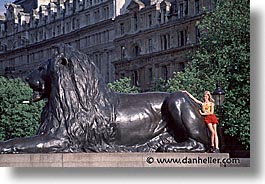 cities, england, english, europe, horizontal, lions, london, poses, trafalgar, united kingdom, photograph