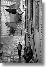 alleys, black and white, bonifacio, corsica, europe, france, towns, vertical, walk, photograph