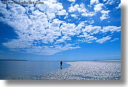 beaches, clouds, europe, france, horizontal, la baule, sand, walking, photograph