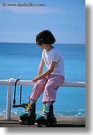 europe, france, girls, nice, ocean, rollerblades, vertical, photograph