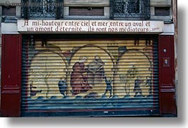 arts, corrugataed, europe, france, horizontal, metal, murals, paris, photograph