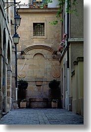 alleys, buildings, courtyard, europe, france, paris, vertical, photograph