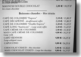 black and white, cafes, europe, france, horizontal, louvre, menu, paris, photograph