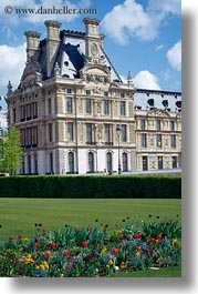 europe, flowers, france, louvre, paris, vertical, photograph