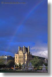 europe, france, louvre, paris, rainbow, vertical, photograph