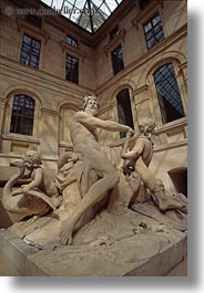 europe, france, louvre, paris, statues, vertical, photograph