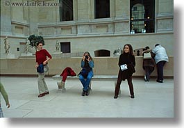 europe, france, horizontal, louvre, paris, threes, womens, photograph