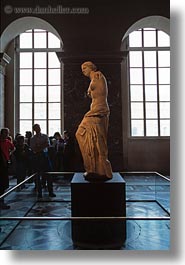 europe, france, louvre, milo, paris, statues, venus, vertical, photograph