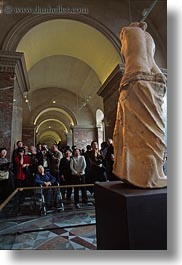 europe, france, louvre, milo, paris, statues, venus, vertical, photograph