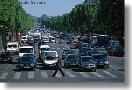crosswalk, europe, france, horizontal, paris, traffic, photograph