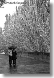 black and white, conceptual, couples, emotions, europe, france, paris, people, romantic, umbrellas, vertical, walking, photograph