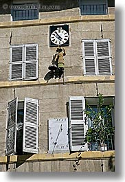 aix en provence, buildings, clocks, europe, france, furniture, provence, shutters, sundial, vertical, photograph