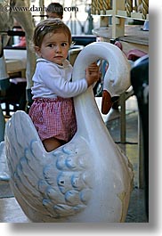 aix en provence, childrens, europe, france, girls, merry go round, people, provence, swans, toddlers, vertical, photograph