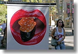 aix en provence, colors, europe, france, horizontal, lips, people, provence, red, signs, sushi, womens, photograph
