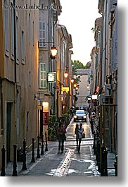 aix en provence, dusk, europe, france, narrow streets, nite, people, provence, slow exposure, streets, vertical, walking, photograph