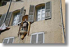 aix en provence, europe, france, horizontal, provence, statues, windows, photograph