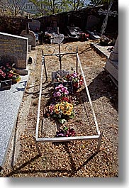 bargeme, europe, flowers, france, gravestones, graveyard, nature, provence, vertical, photograph