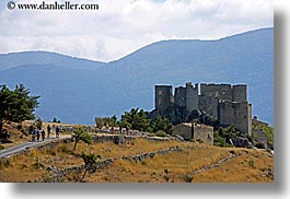 bargeme, buildings, castles, europe, france, hikers, hiking, horizontal, materials, people, provence, stones, structures, photograph