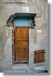 castellane, concrete, doors, europe, france, provence, towns, vertical, photograph