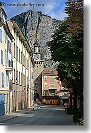 castellane, clock tower, colorful, colors, europe, france, provence, towns, vertical, photograph