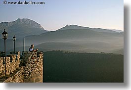 castles, chateau trigance, dawn, europe, france, horizontal, lamps, materials, men, nature, people, provence, scenics, stones, photograph