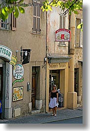 europe, fayence, france, provence, streets, vertical, walking, womens, photograph