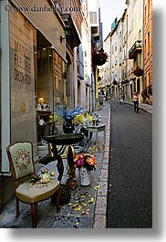 chairs, europe, france, grasse, provence, sidewalks, vertical, photograph