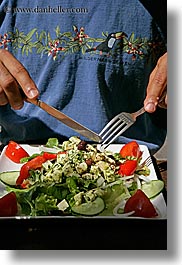 europe, fork, france, grasse, knife, provence, salad, vertical, photograph