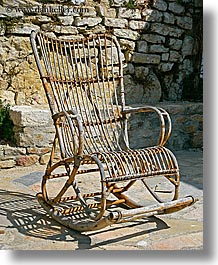 chairs, europe, france, provence, rocking, vertical, wicker, photograph