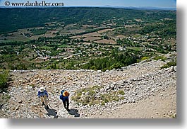 activities, colors, europe, france, hikers, hiking, horizontal, landscapes, moustiers, oranges, people, provence, scenics, st marie, photograph