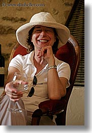 clothes, emotions, europe, foods, france, groups, happy, hats, helanie, helanie howard greene, people, provence, vertical, wine glass, womens, photograph