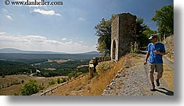 blues, clothes, colors, europe, france, groups, hats, hiking, horizontal, men, panoramic, people, provence, tom, tom diane smith, photograph