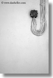 abstracts, amorgos, arts, black and white, europe, greece, vertical, wires, photograph