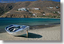 amorgos, beaches, blues, boats, europe, greece, horizontal, white, photograph
