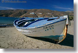 amorgos, beaches, blues, boats, europe, greece, horizontal, white, photograph