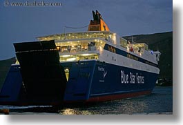 amorgos, blues, boats, dawn, europe, ferry, greece, horizontal, stars, transportation, photograph